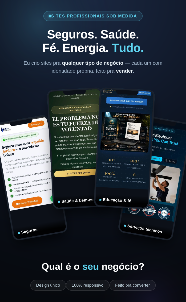 Portfólio de sites criados